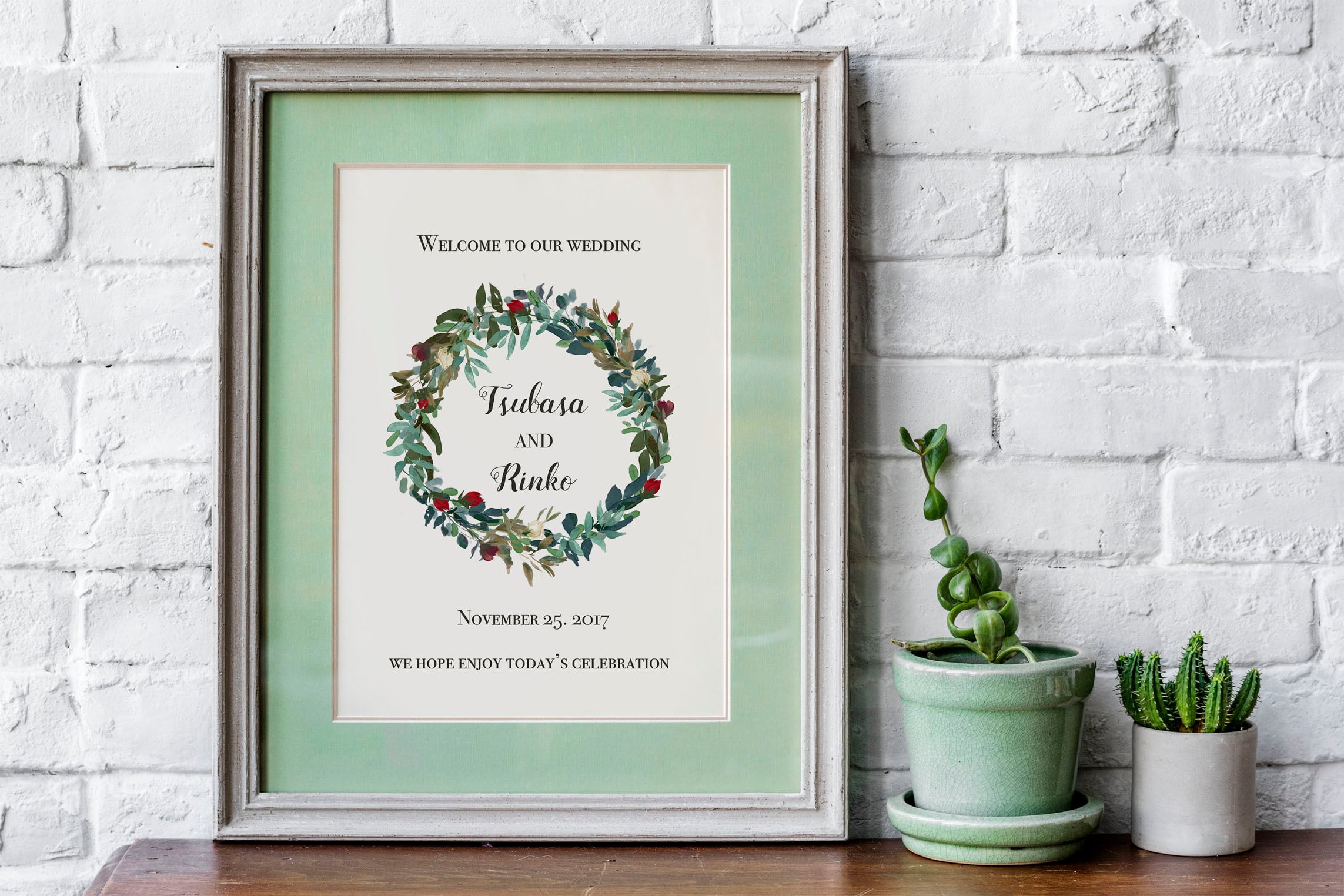 【ローズ&リーフ】オーダーメイドウェルカムボード