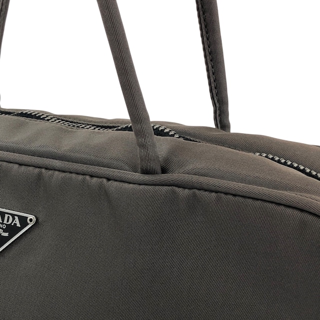PRADA プラダ トートバッグ グレー トライアングルロゴ vintage ヴィンテージ オールド 687jiy