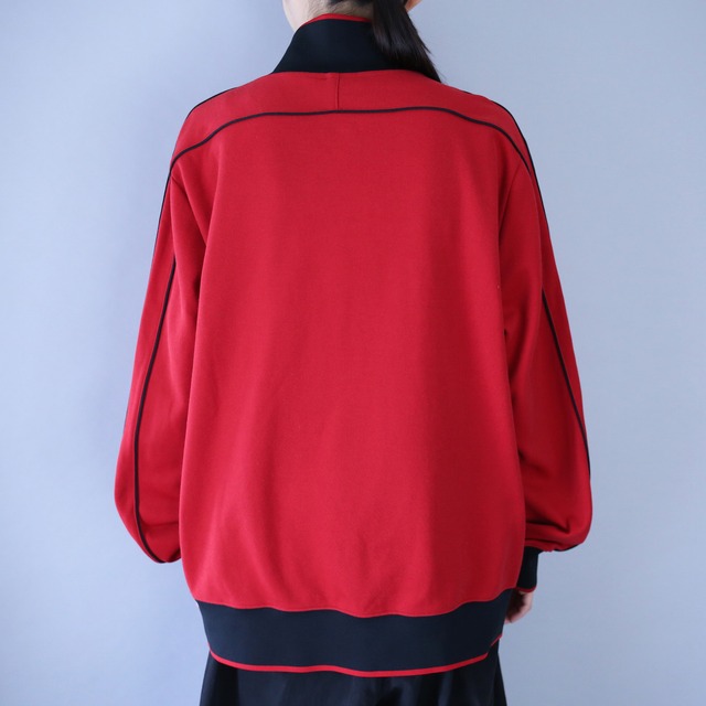 "NIKE" bi-color good switching and piping loose track jacket