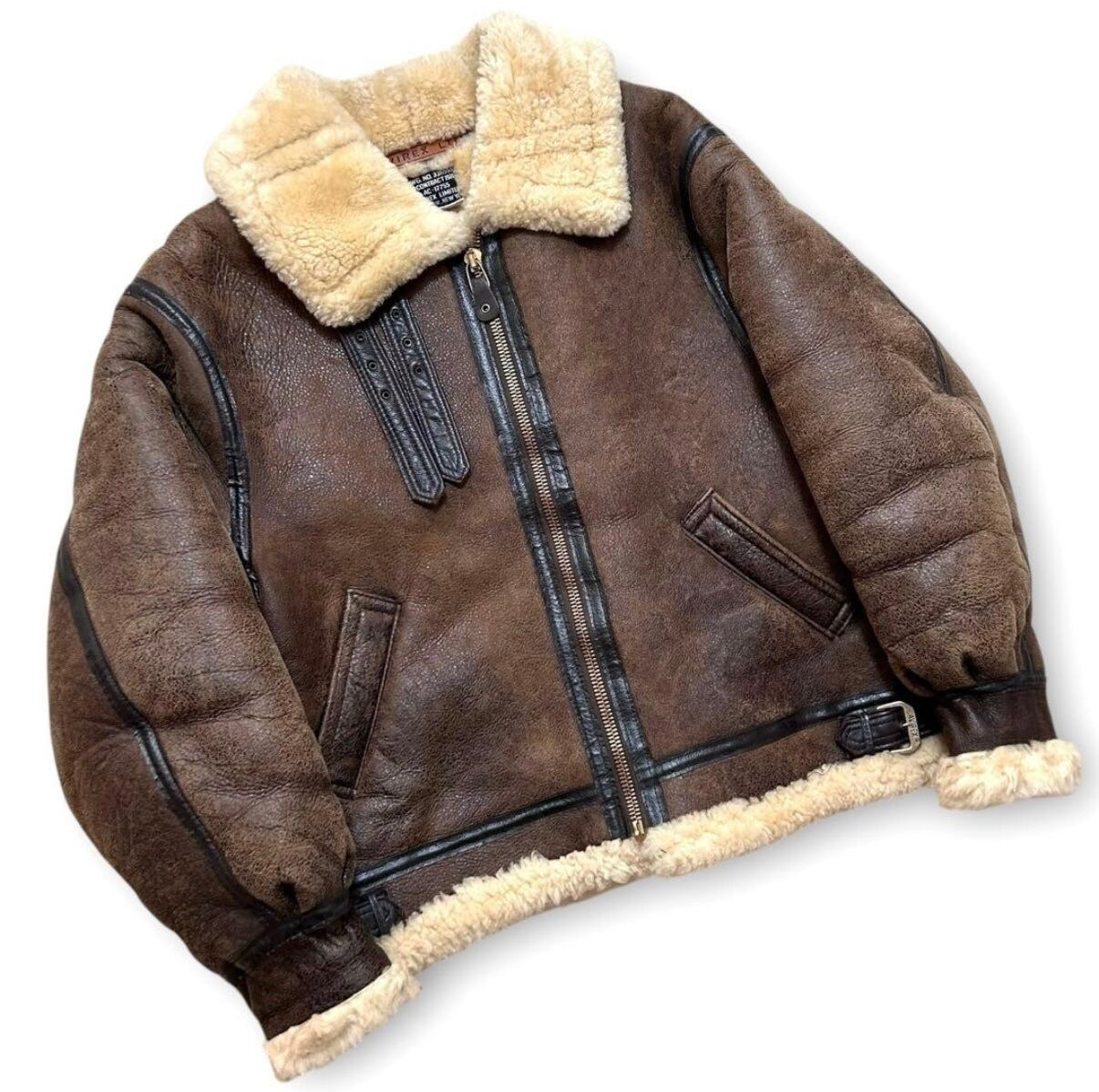 USA製 AVIREX ムートン B-3 フライトジャケット ボア 羊革 38 | 古着屋Luis