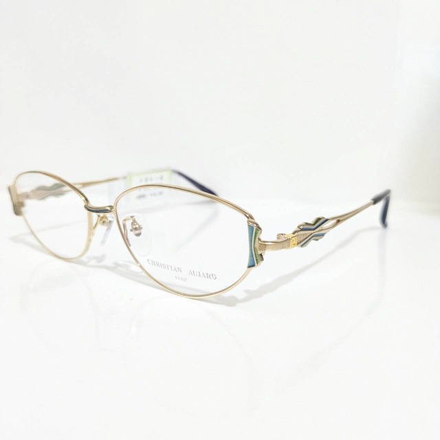 【CHRISTIAN AUJARD】オーバルメタルフレーム　ゴールド・ブルー