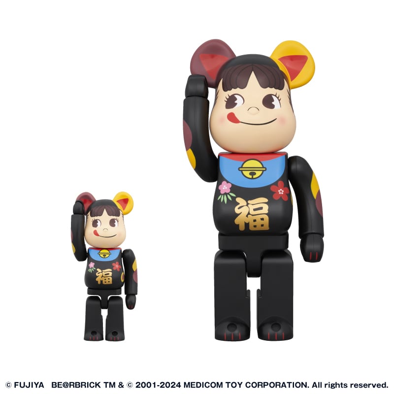 BE@RBRICK 招き猫 ペコちゃん 福 銀メッキ 100% \u0026 400%