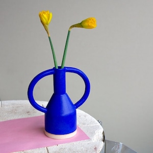 Sophie Alda "Blue jug eared vase"