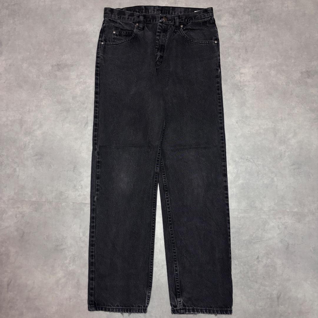 メンズ Wrangler ラングラー W34 ブラックデニム 黒 古着 18075