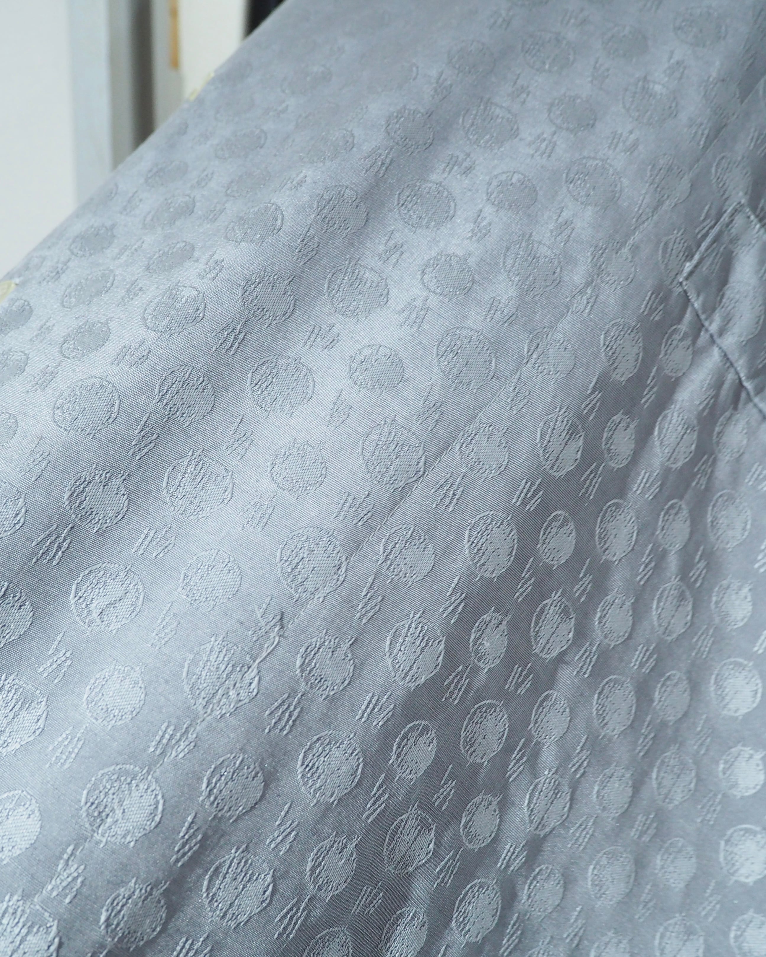 Dot Embroidery × Oblique Deformation vintage Over silhouette Shirt