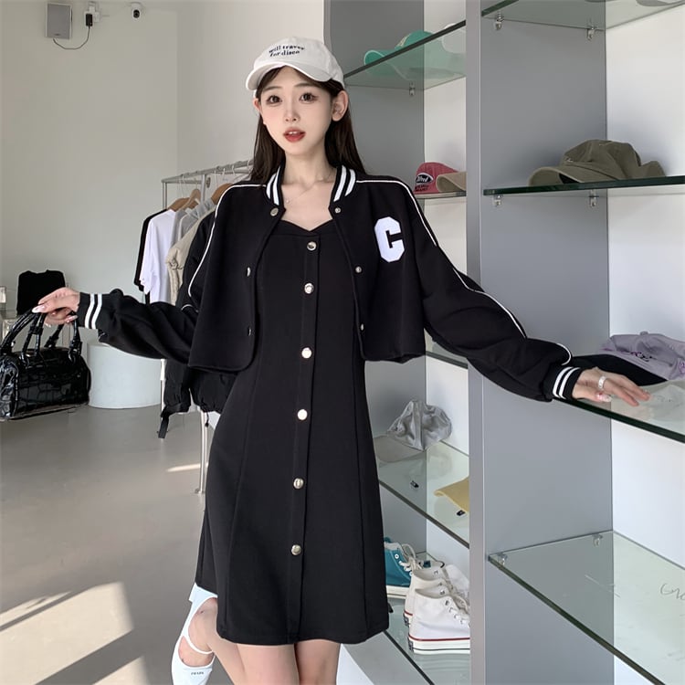 アウター ワンピース ブルゾン シャンパー 膝丈 ひざ丈 膝上 袖あり