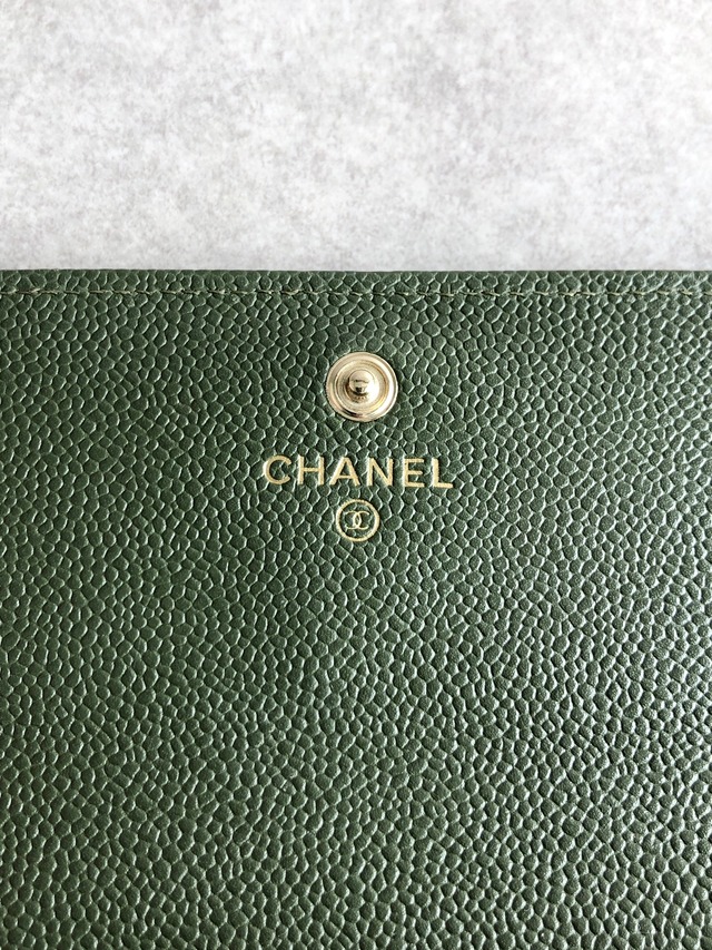 CHANEL シャネル 財布 カーキ マトラッセ キャビアスキン 長財布 vintage ヴィンテージ オールド mtrgcg