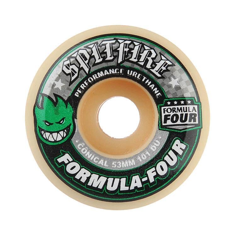 53mm SPITFIRE FORMULA FOUR CONICAL NATURAL/GREEN PRINT 101DURO