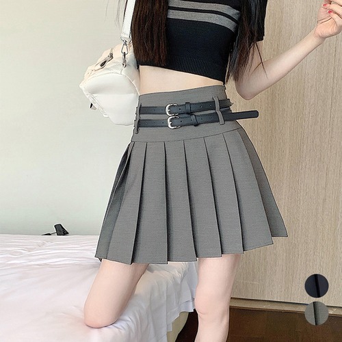 【日本倉庫即納】 プリーツミニスカート インナーパンツ付き