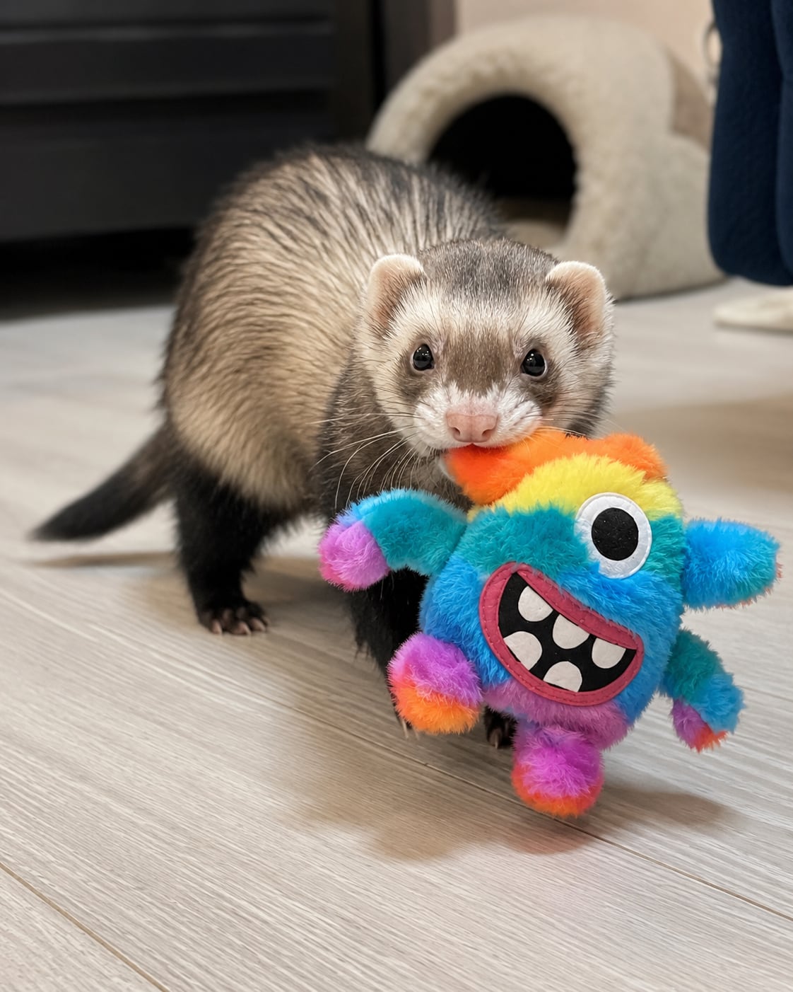 【オーナーグッズ】チャームにもなるフェレットトイ　PARTY　MONSTERS　RAYVY(レイビー)