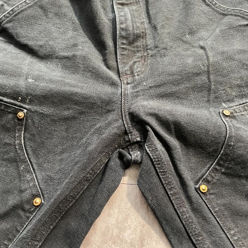 USA製 ブラック ダブルニー Carhartt B01BLK 29×30 詳細写真7