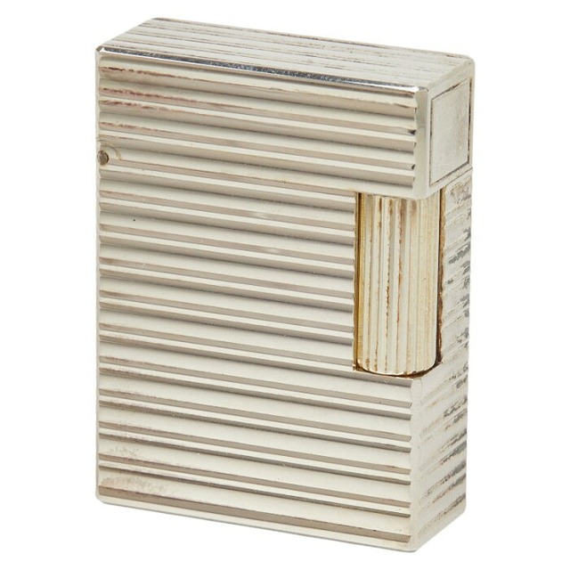 デュポン ライン1 ガスライター ローラー式 着火確認済 ガス充填可 シルバー メタル メンズ Dupont 【中古】