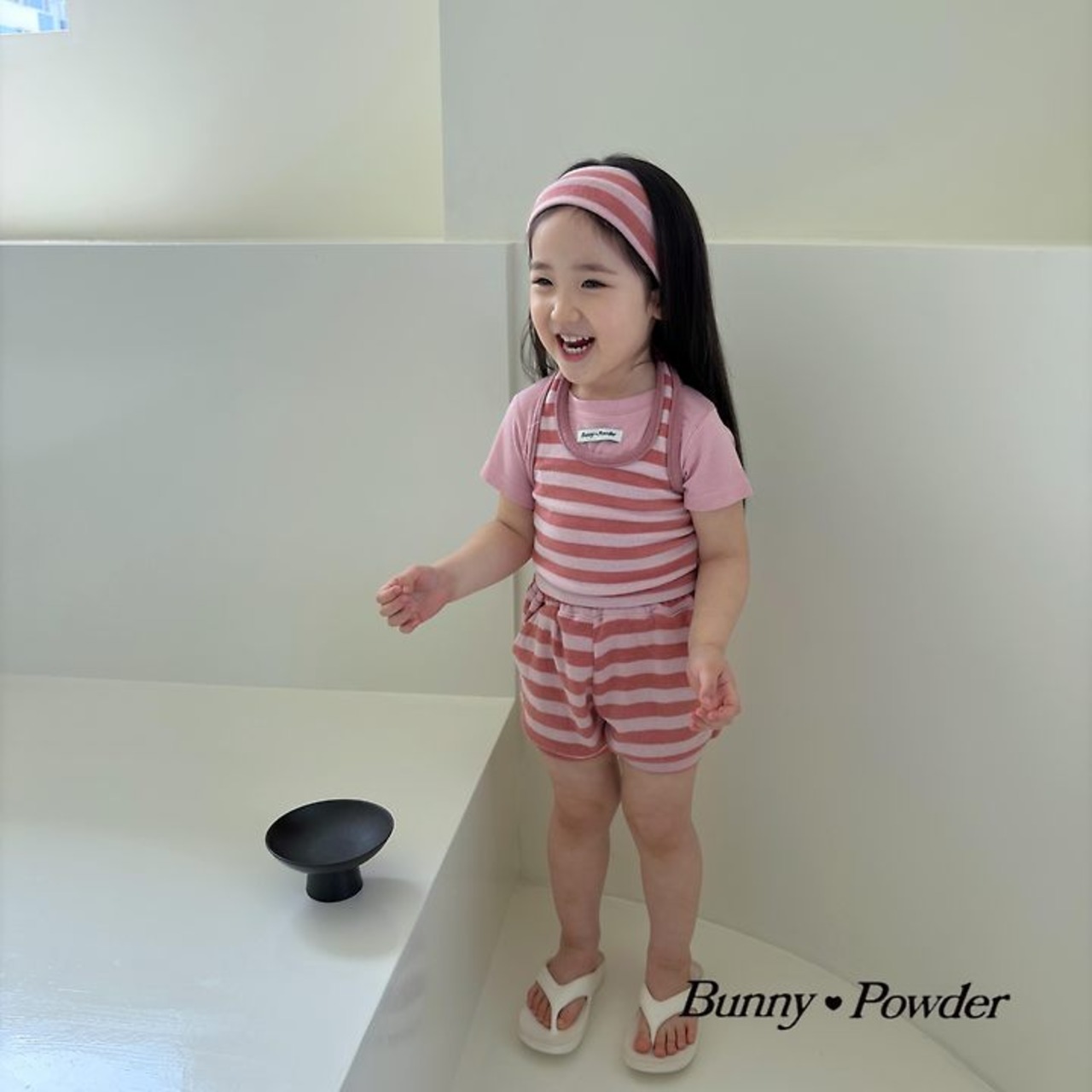 [Bunny Powder] (Planning) Striped Halter Sleeveless / [버니파우더] 기획)단가라홀터나시