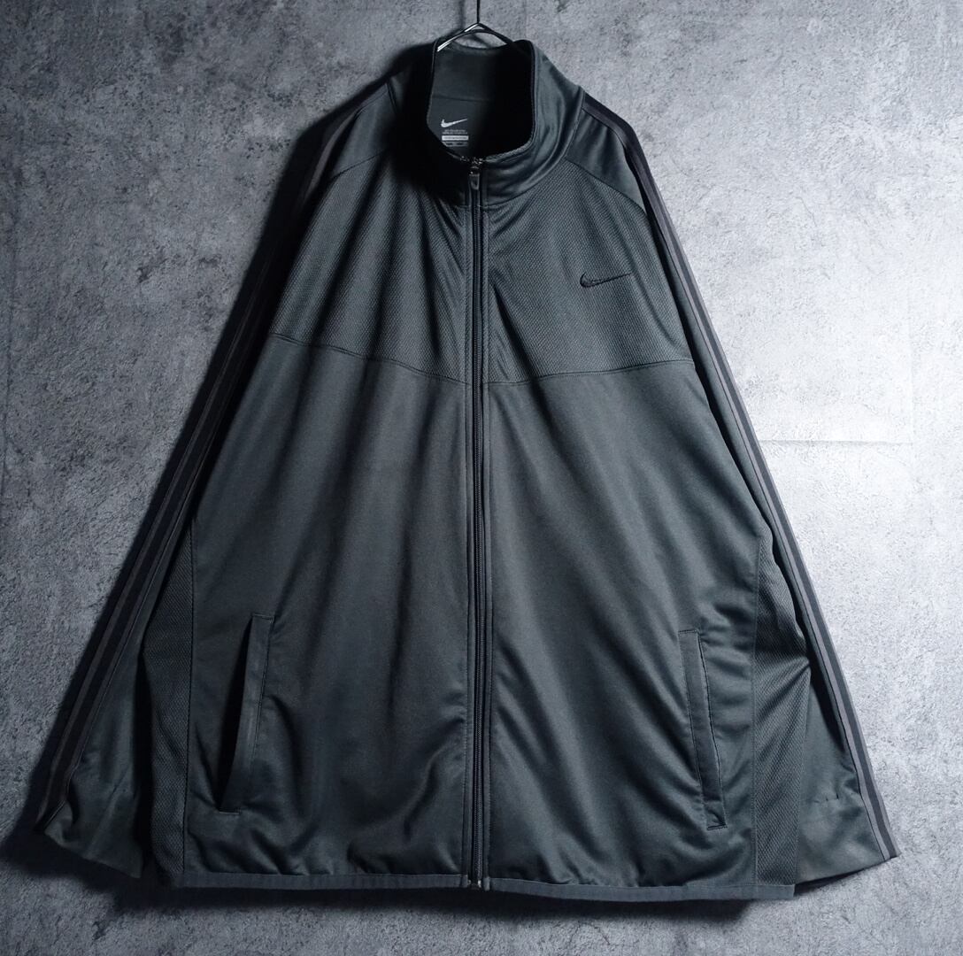 “NIKE” Dark gray logo & side line design track jacket