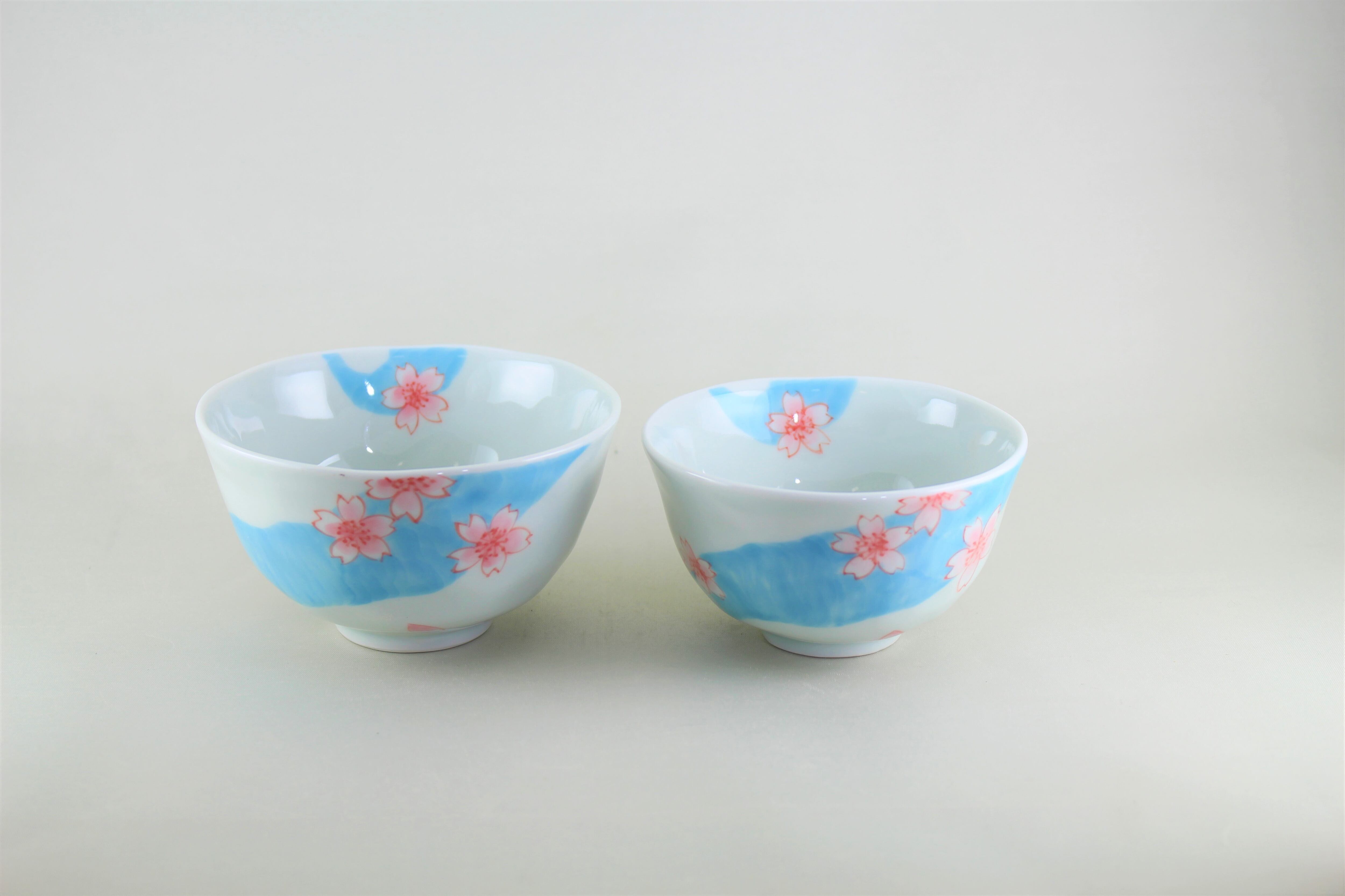 流水桜　飯碗（小）