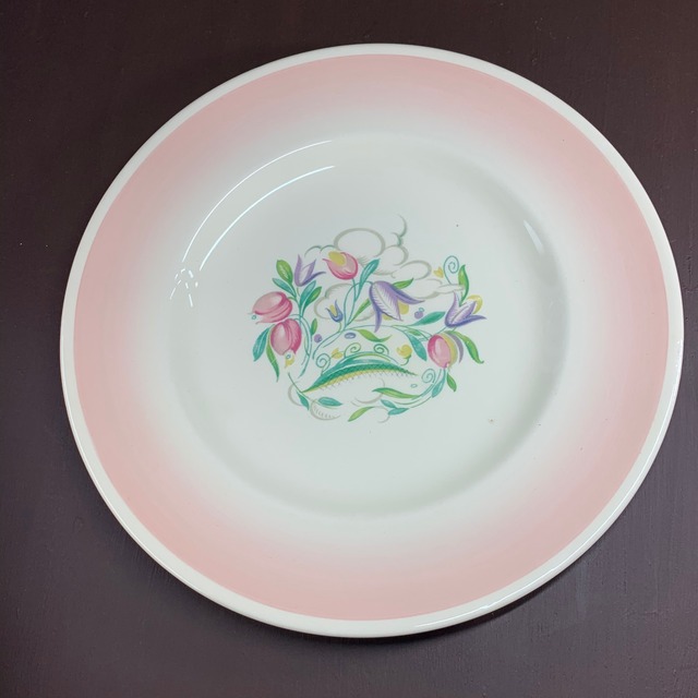 スージークーパー ドレスデンスプレイ(ピンク) プレート25.2cm イギリス製 ヴィンテージ susie cooper B