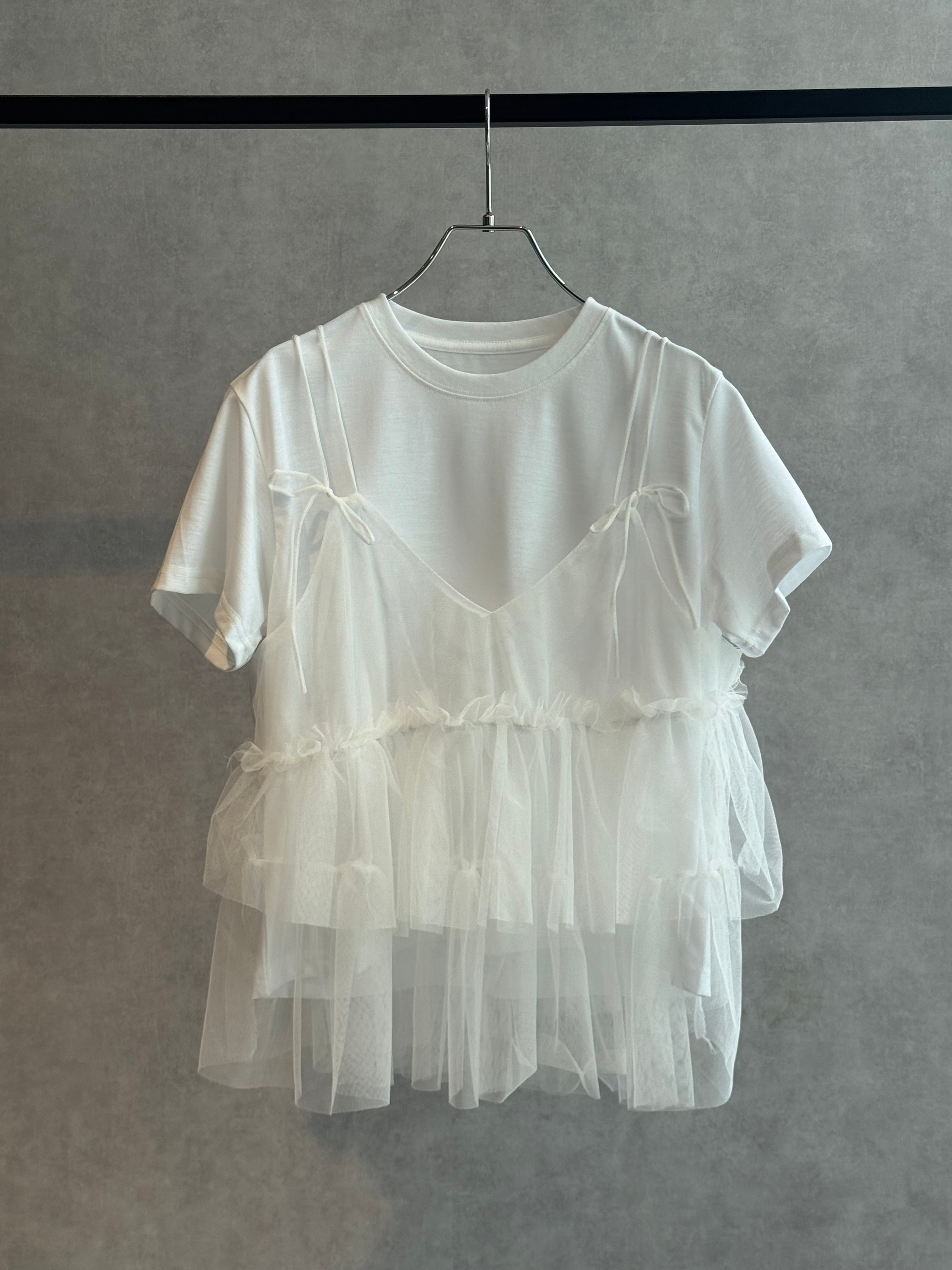tulle tiered camisole & T-shirt set