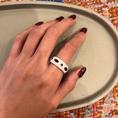 TOPANGA Jewelry White Sterling silver ring　Size 16 17 ホワイトスターリングシルバーリング　指輪　リング　ホワイト　白