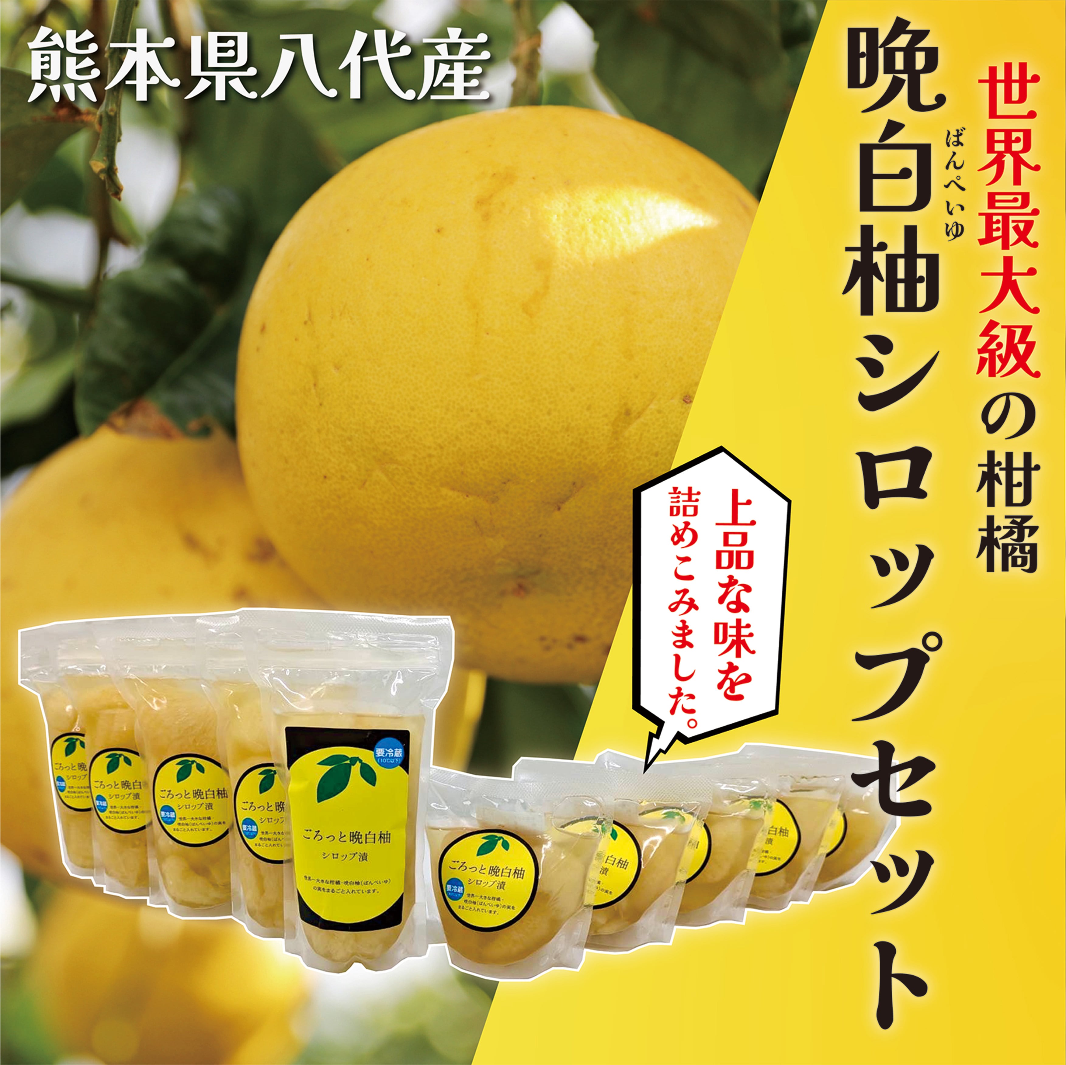 送料無料》【熊本県八代産】晩白柚シロップセット《晩白柚シロップ漬け