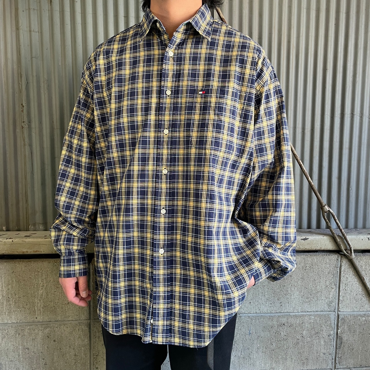 90年代 TOMMY HILFIGER トミーヒルフィガー 長袖 チェックシャツ 