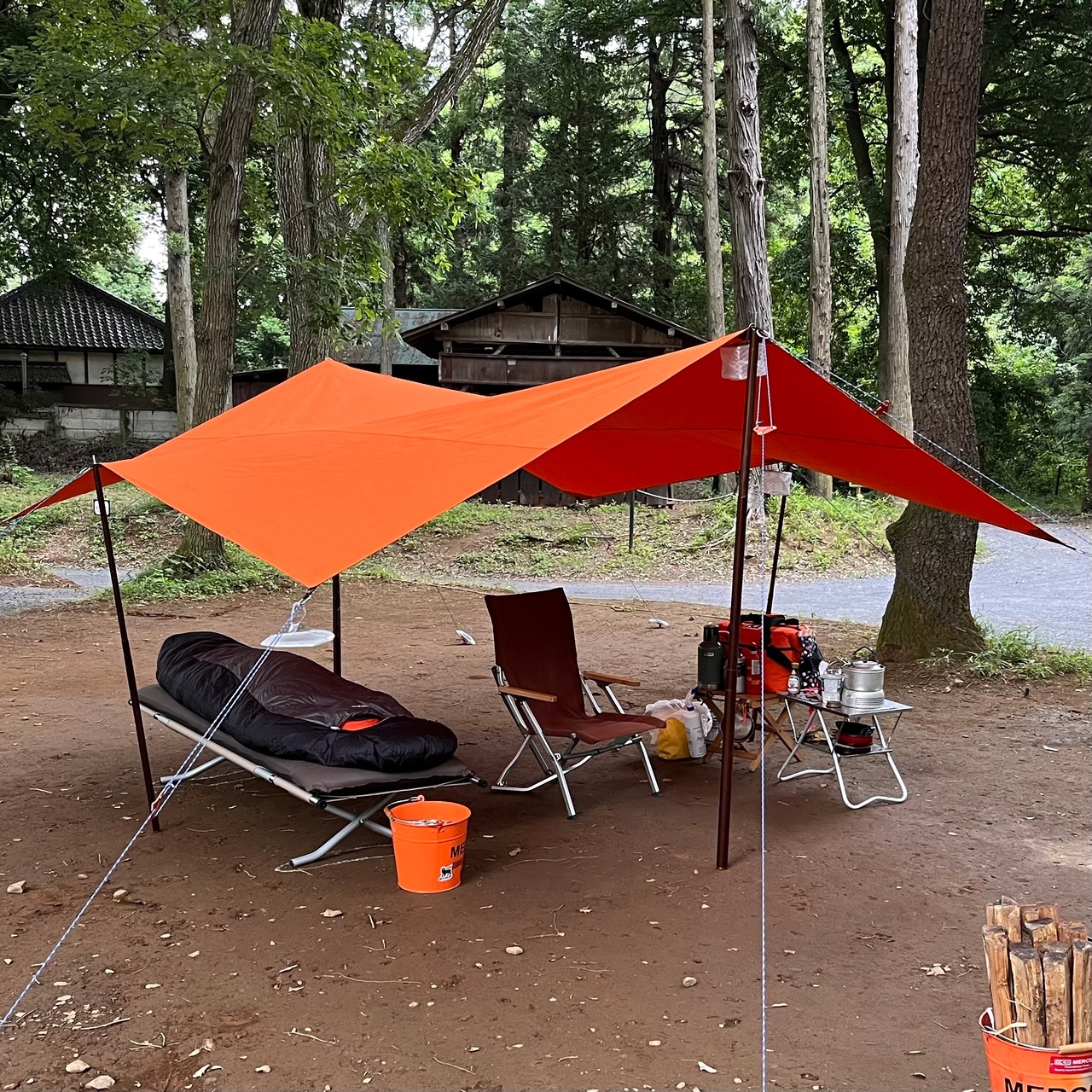 日本製＞Pilzcafe+ Original Tarp cotton100% orange/オリジナルタープ 