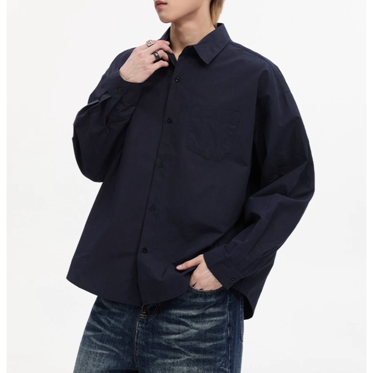 ストレートシルエット ロングスリーブシャツ af0324