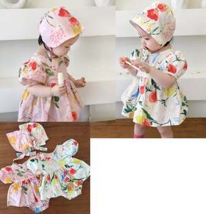 ロンパース 半袖 ドレス ワンピース 花柄 帽子 セット ツーピース セットアップ 女の子 韓国子供服 赤ちゃん 新生児 記念撮影 記念写真 人気 おすすめ かわいい 可愛い おしゃれ オシャレ アニバーサリー プレゼント 贈り物 ギフト 出産祝い ベビーシャワー 誕生日 バースデー 60 70 80 90 0歳 1歳 2歳 双子 姉妹 お揃い おそろい リンク コーデ 春 夏