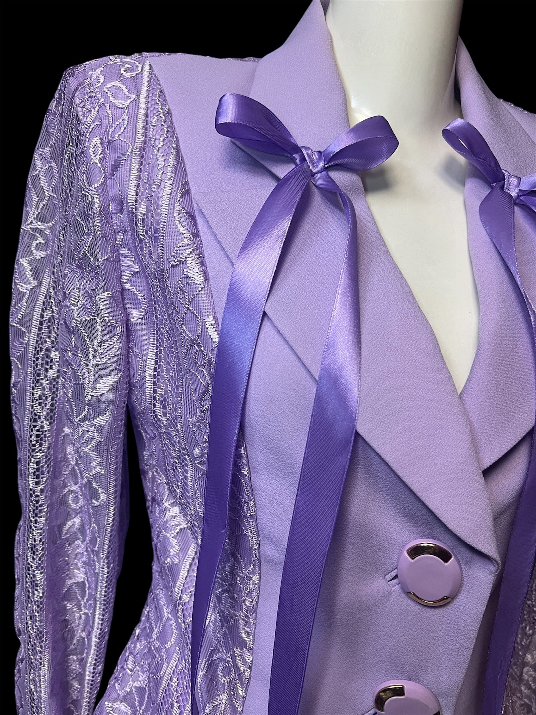 Lavender Ribbon Lace Jacket | Humoff
