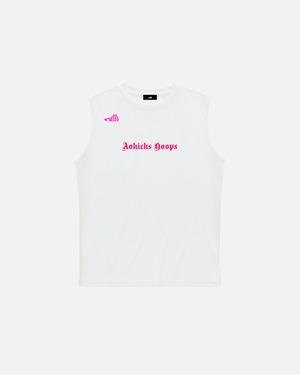 Logo Sleeveless Tee - white/hotpink