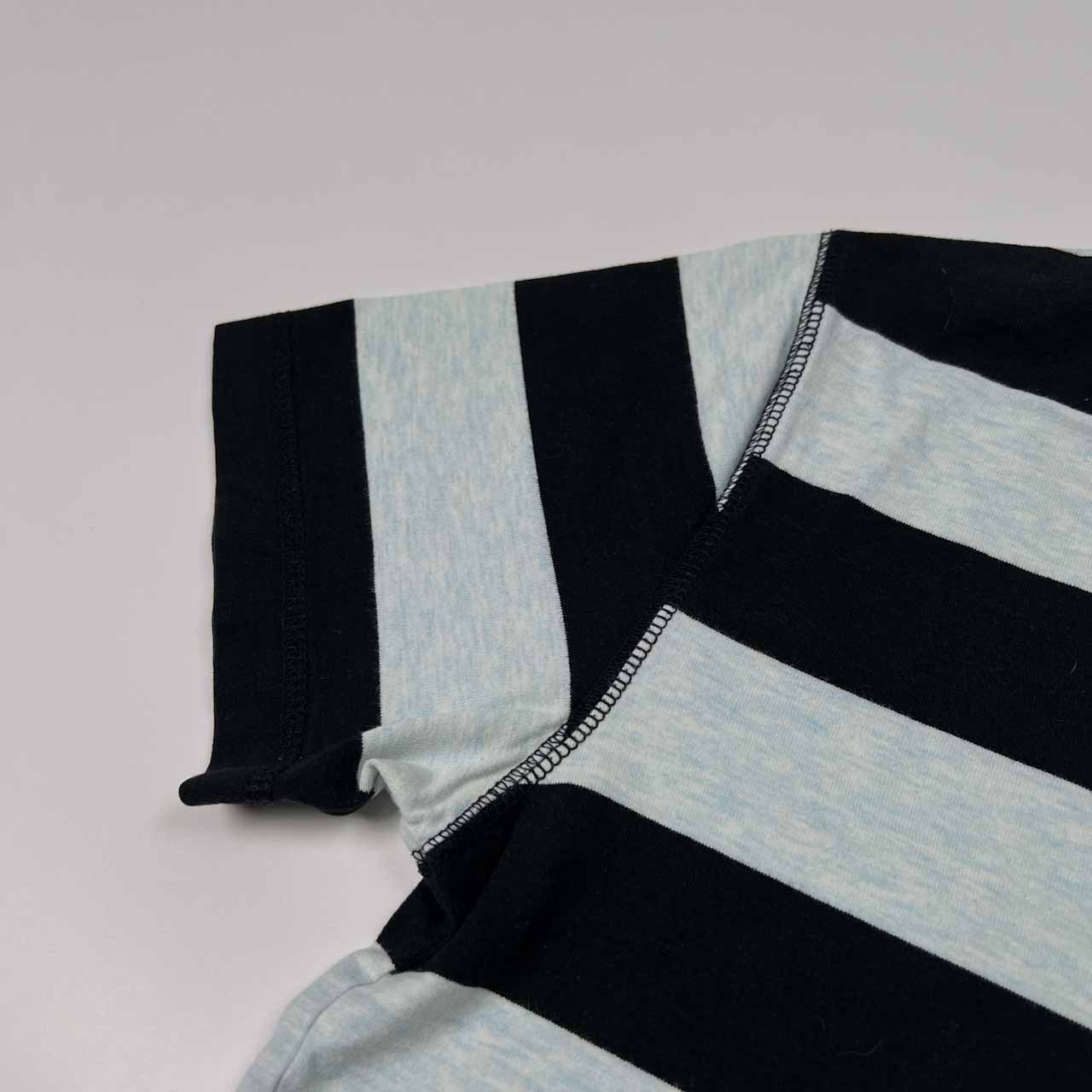 BEAMS ビームス ボーダー柄 半袖Tシャツ サイズ S /ブラック×水色系/男女でも