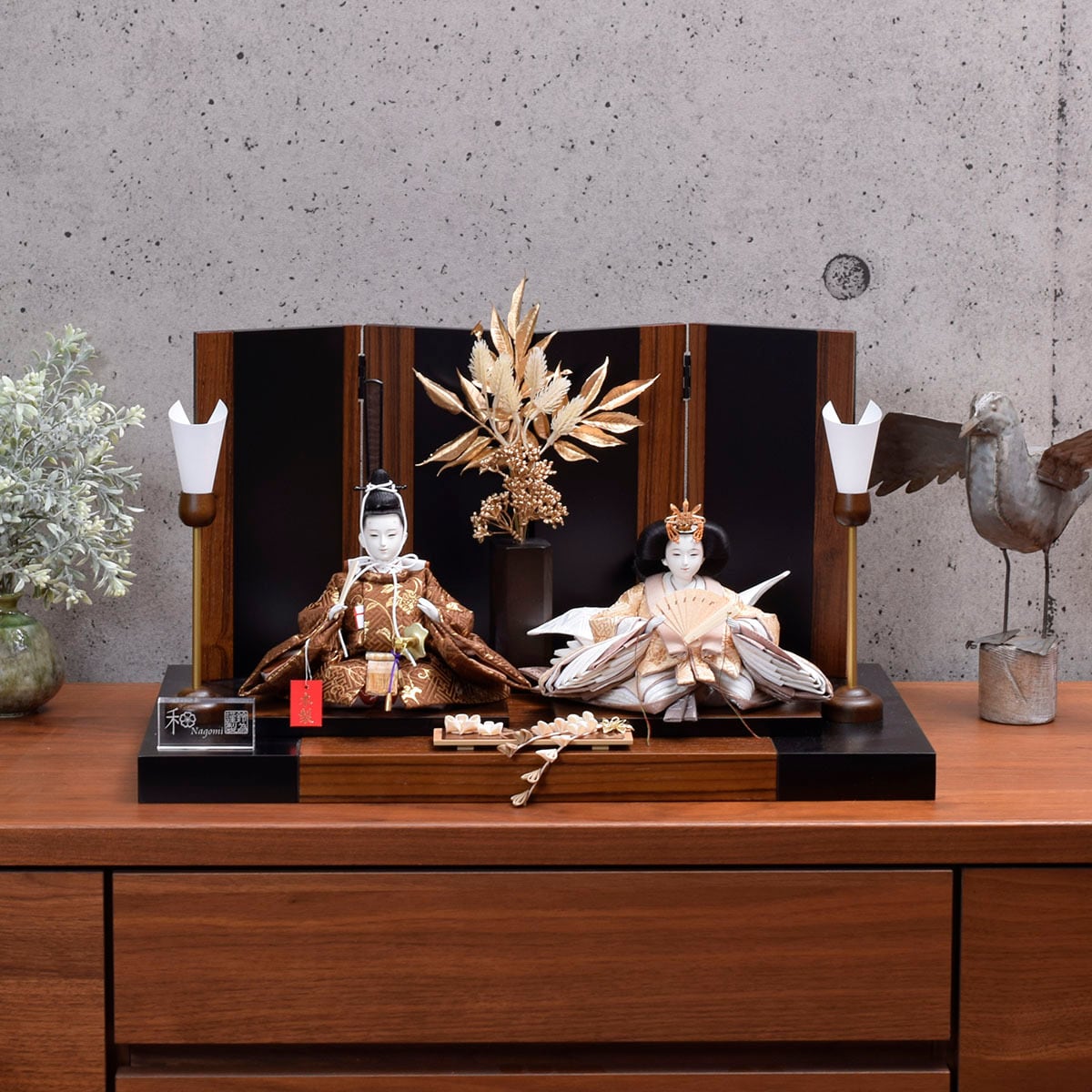 雛人形 親王飾り【calme 】カルム|おしゃれ|モダン|コンパクト|今どき|ひな人形|現代風|和モダン