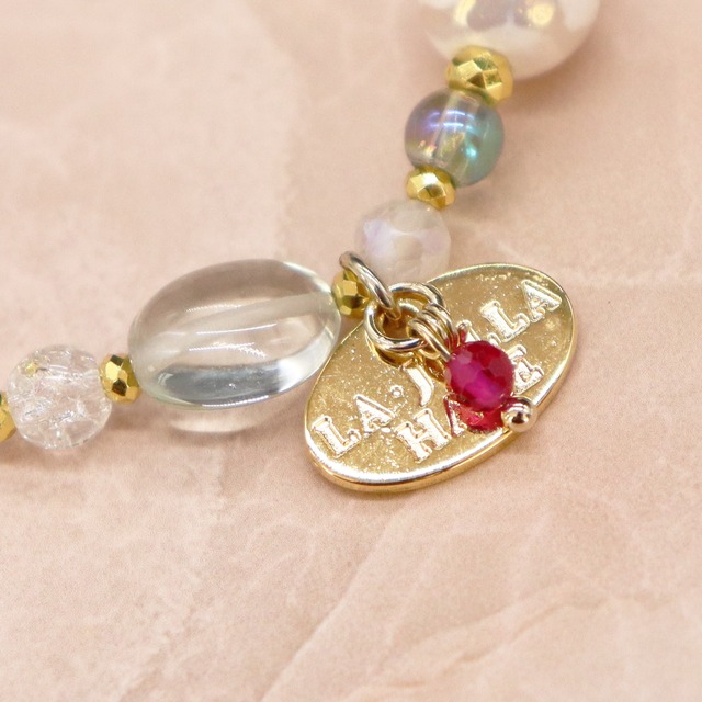 【Shining  Like Stardust】水紋天珠×水晶×クラック水晶×ホワイトシェル×グリーンアベンチュリン ブレスレット