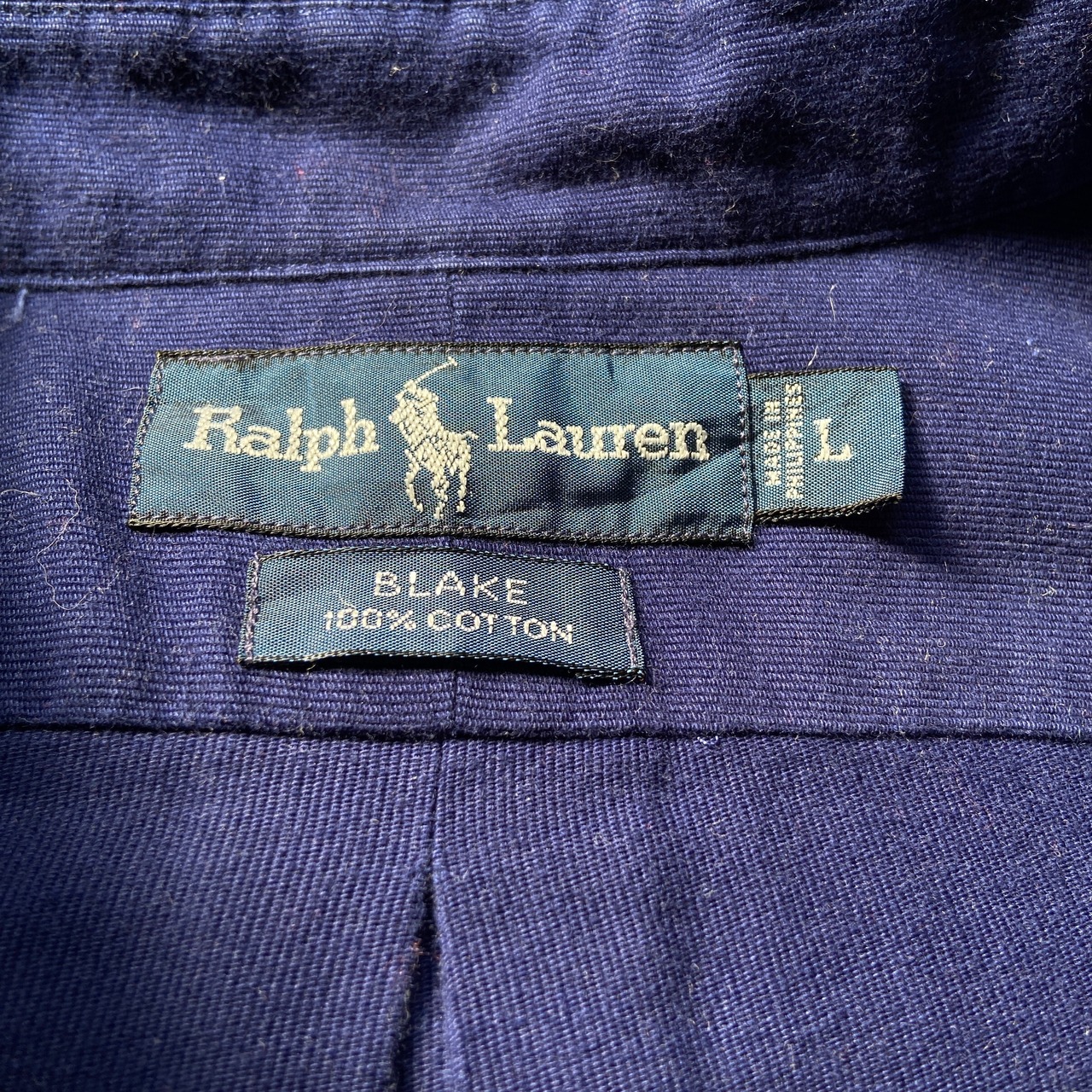 90年代 Ralph Lauren ラルフローレン BLAKE コットンツイルシャツ 