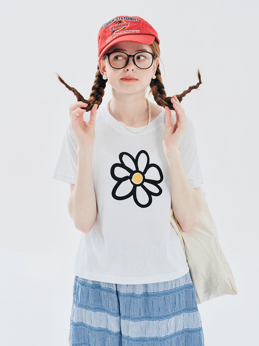 imakokoni ホワイトカラーフラワーデザイントップス 244708