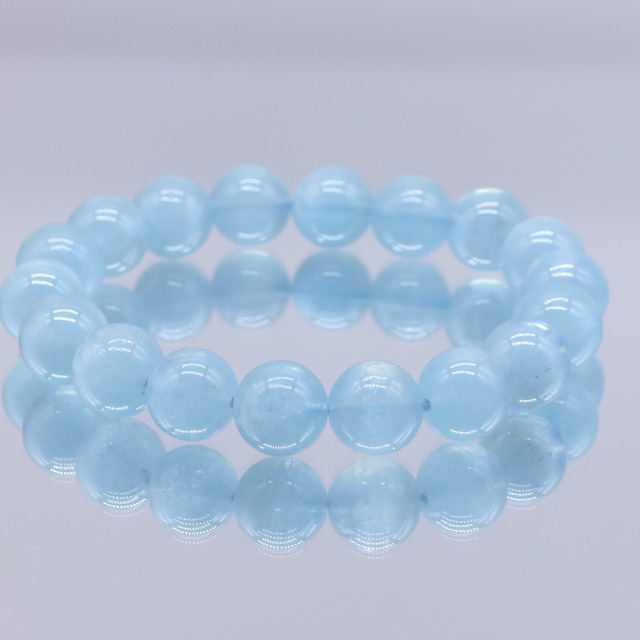 [3月の誕生石]アクアマリン 12mm 手首17cm