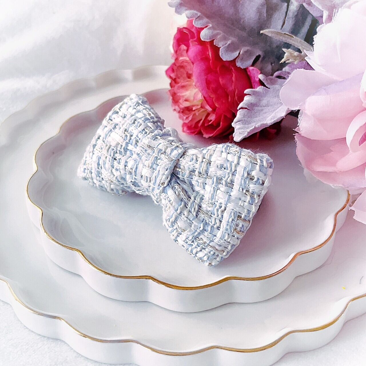 8518 No.030. ツイードリボン(ゴム)【Ryl&Moca】