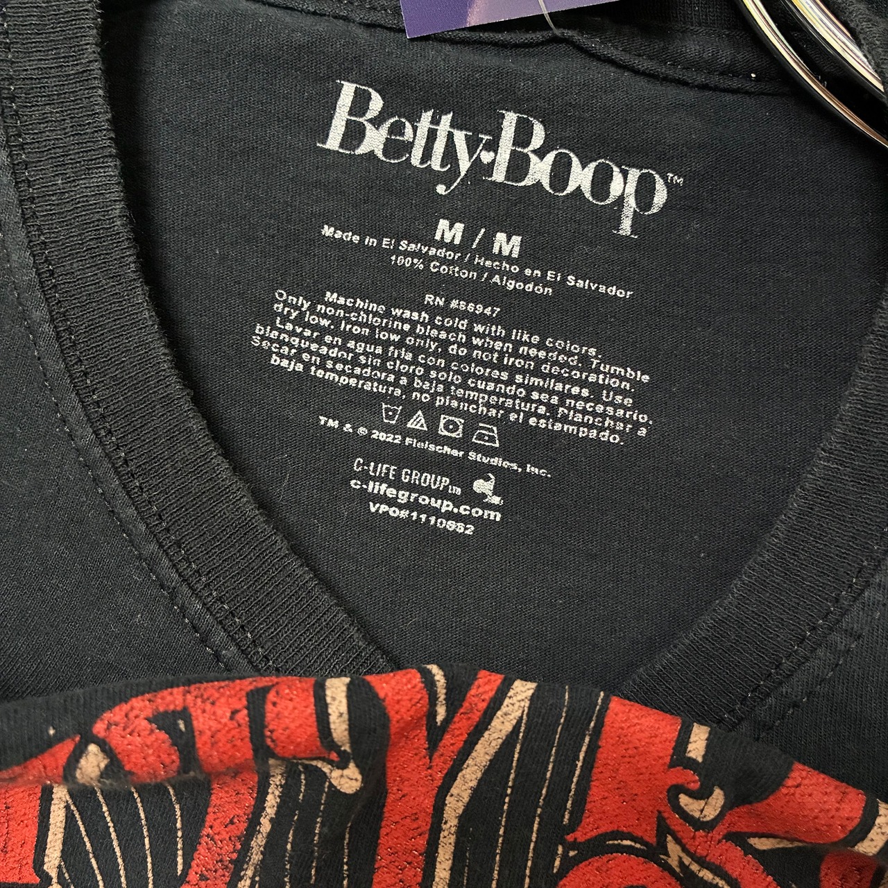 Betty Boop グラフィックTee ブラック　ヴィンテージ調