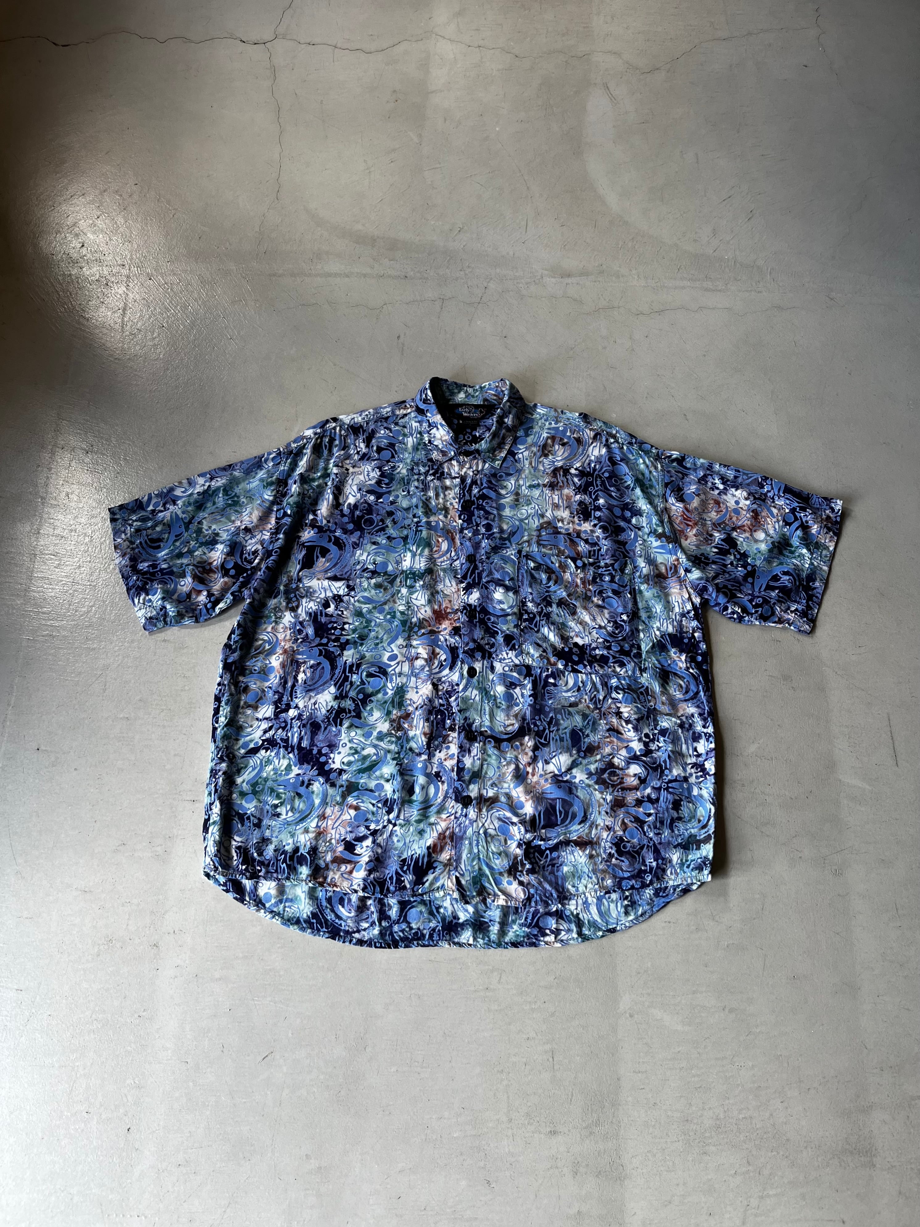 エンジL：00s patagonia パタゴニア リズム ドット柄 長袖シャツ