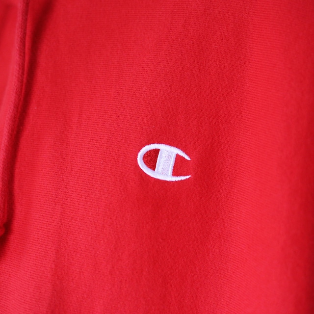 "Champion" red color silhouette reverse wave sweat parka