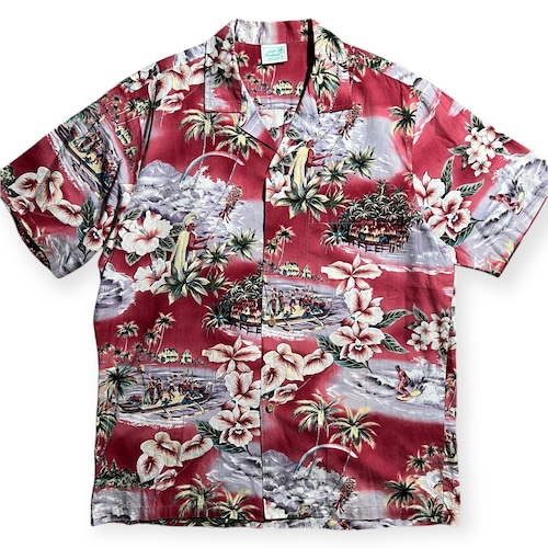 80s~ "Jade Fashions” Made in HAWAII All Over Pattern Hawaiian Shirts / "ジェイドファッションズ” ハワイ製 総柄 ハワイアンシャツ