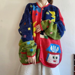 Colorful happy knit cardigan