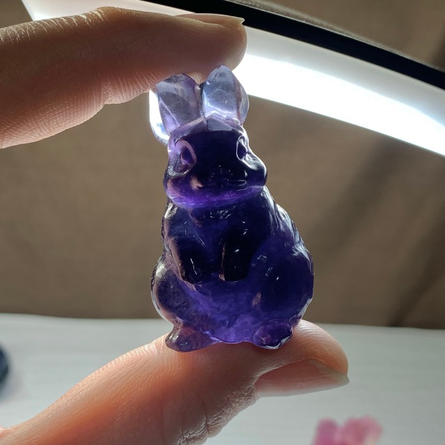 送料込み☆3.フローライトうさぎ・インテリア