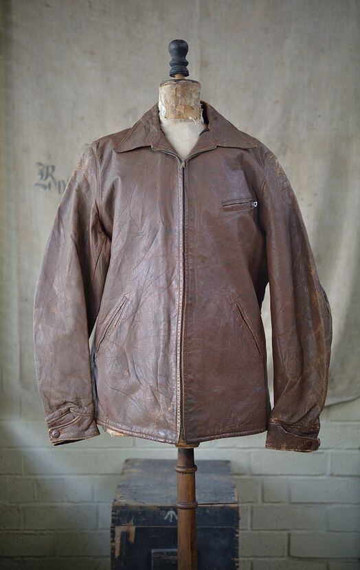 Vintage goatskin leather sports jacket made in Canada in the Vintage goatskin leather sports jacket made in Canada in the