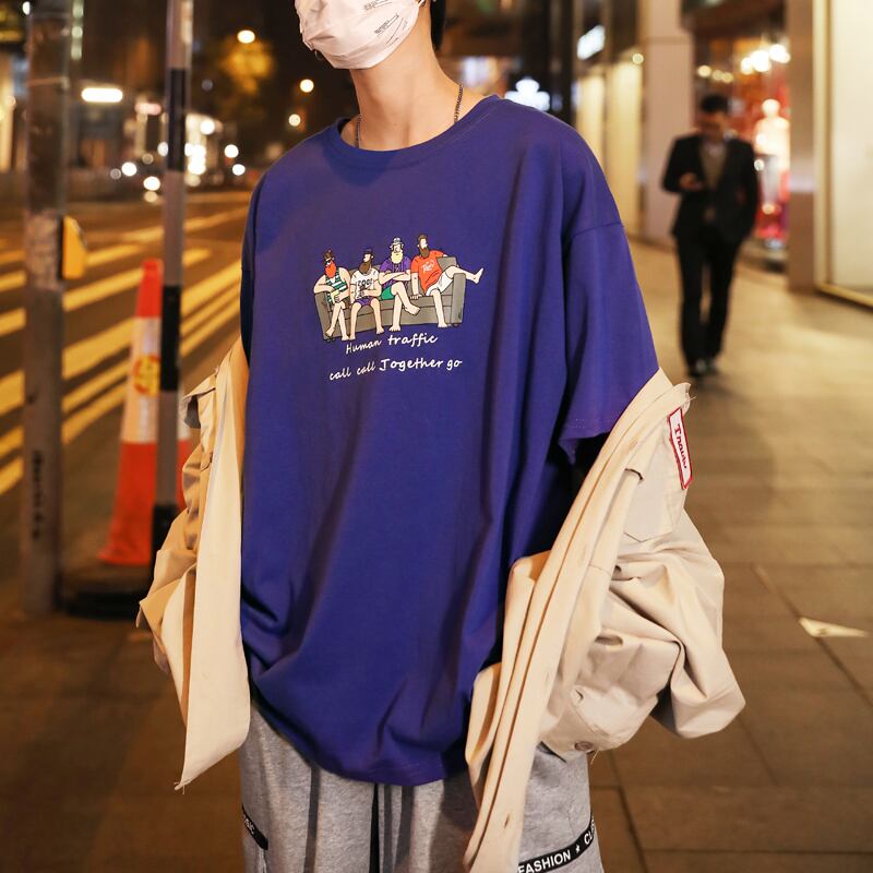 全4色 Tシャツ カットソー プリント カジュアル シンプル