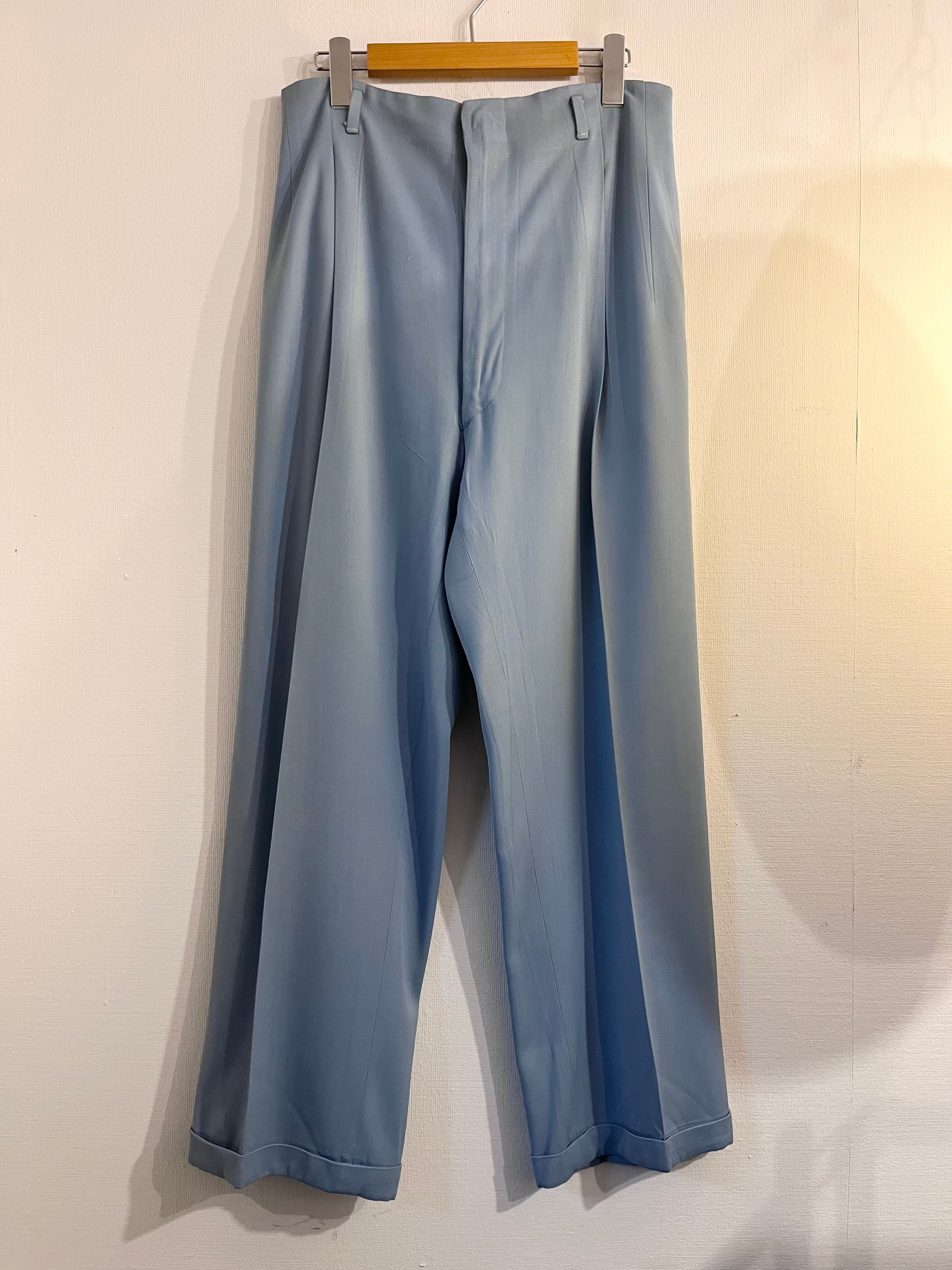 50s Fleck Rayon Gabardine Slacks Navy 50年代 絣レーヨンギャバ