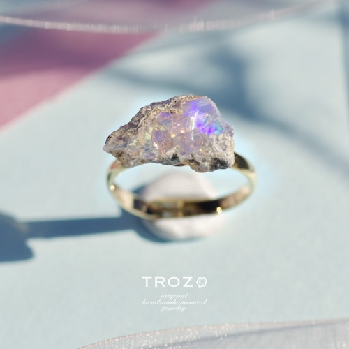 【004 Sugar Flower Collection】 オパール 鉱物原石 フリーサイズ リング 天然石 アクセサリー