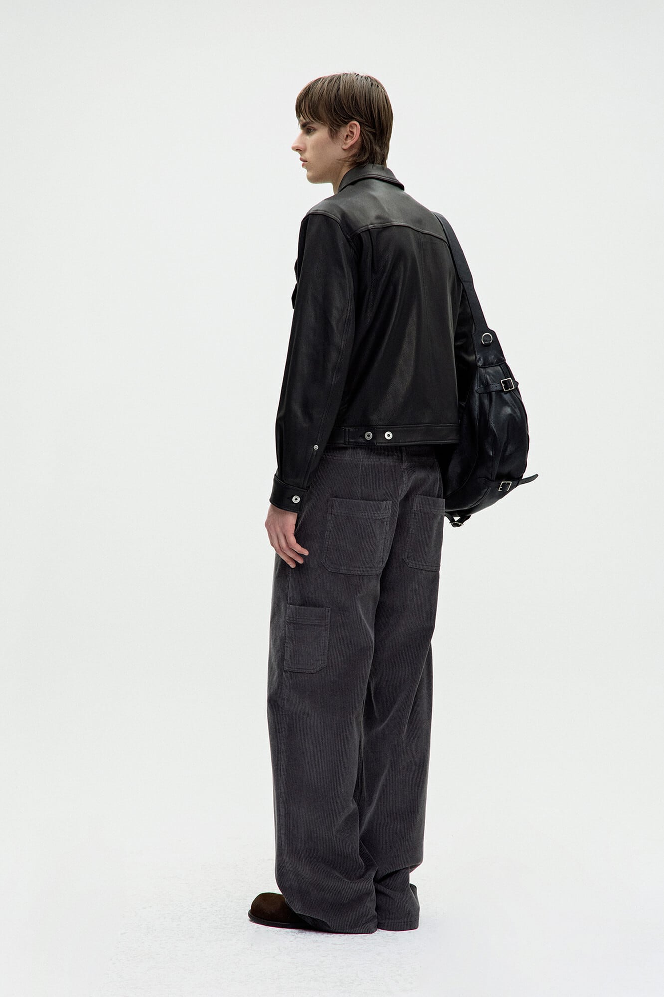 COOR] Goatskin Pocket Trucker Jacket (Black) 正規品 韓国ブランド