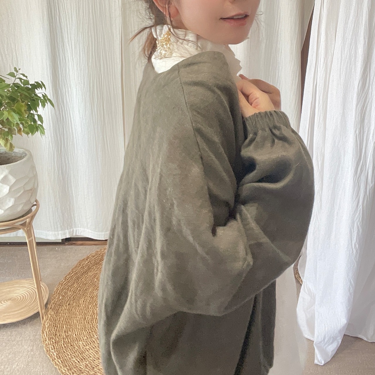 winter linen ↟ボタンレスブルゾン↟