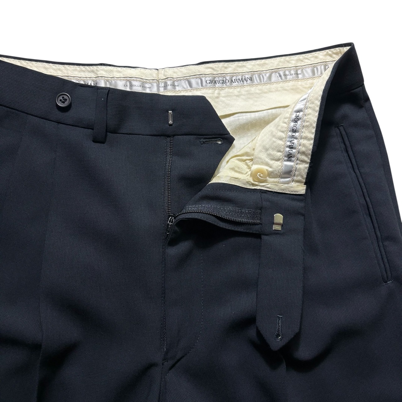 vintage GIORGIO ARMANI black drape wool set-up