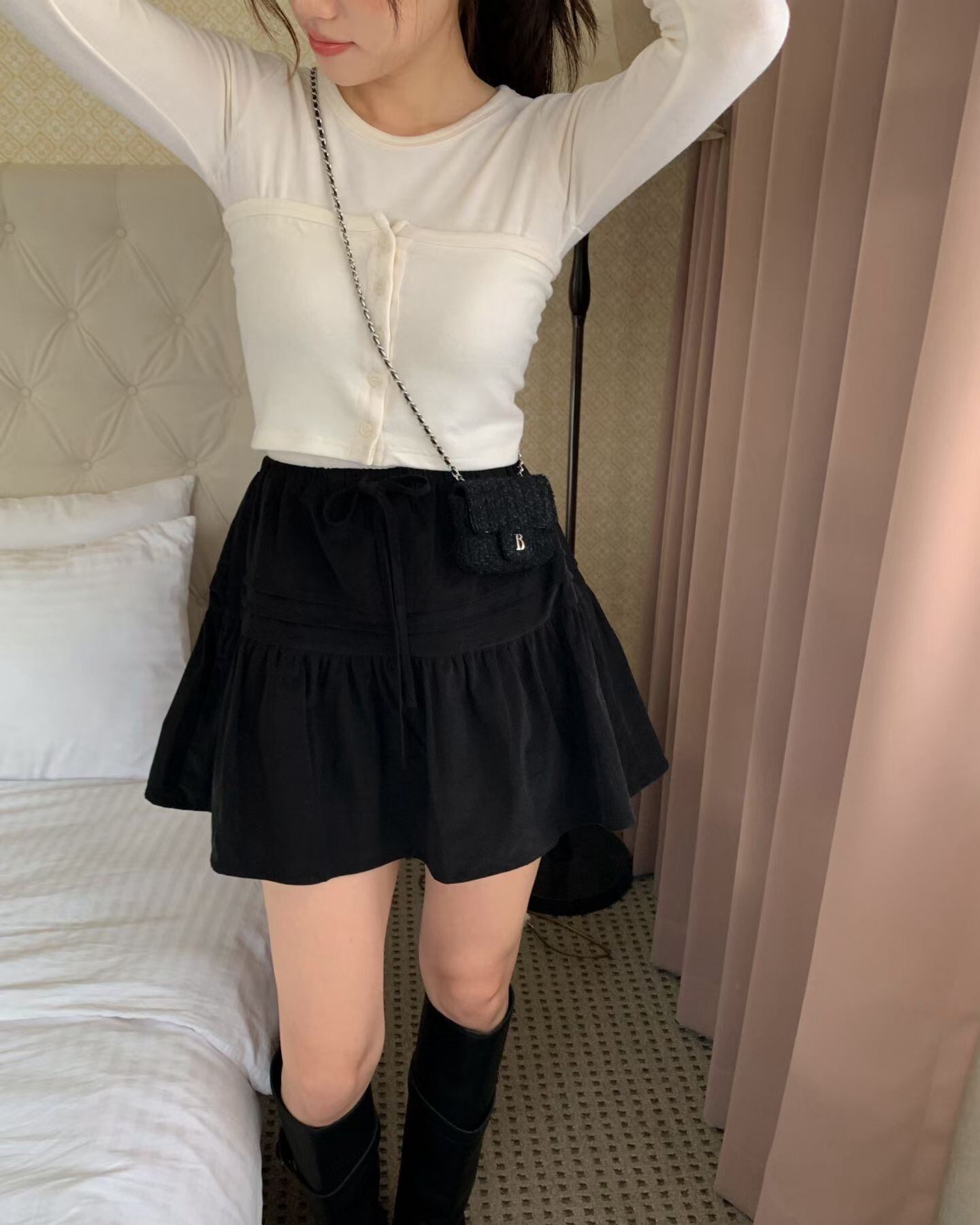 (予約)ezediary / Corduroy pintuck skirt / 3color